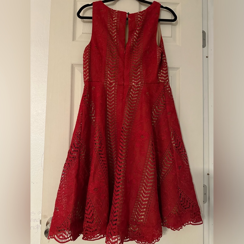 Anthropologie Red Dress Size 10